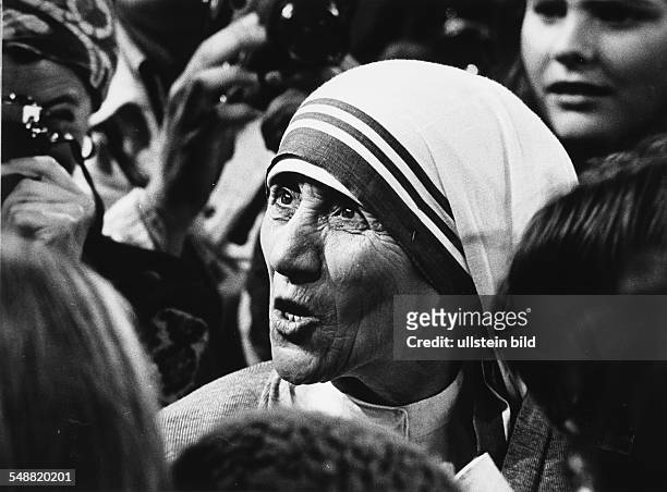 Mother Teresa, Nun, Albania at the Nobel Peace Price award in Oslo