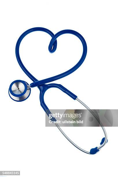 Symbolic photo heart attack, heart disease, heart-shaped stethoscope