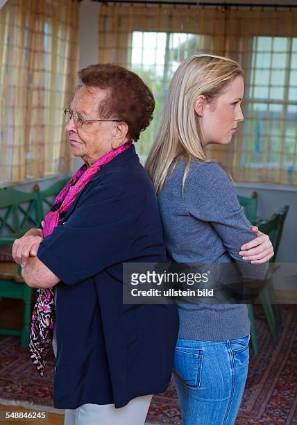 Granddaughter and grandmother, conflict between the generations -