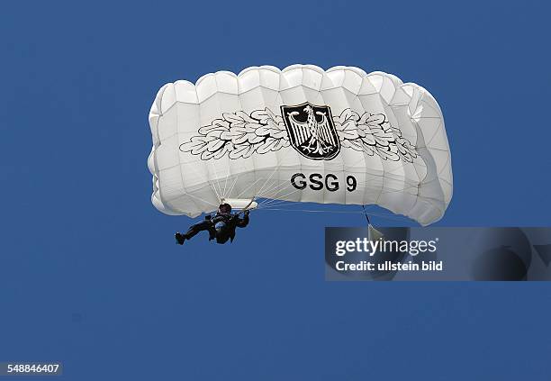 Germany Berlin Mitte - 60th anniversary of the Federal police, GSG 9 parachuter