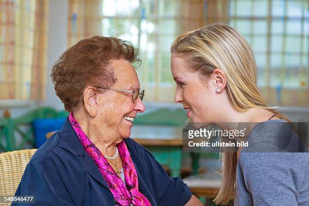 Granddaughter and grandmother -
