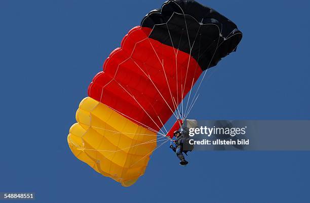 Germany Berlin Mitte - 60th anniversary of the Federal police, GSG 9 parachuter