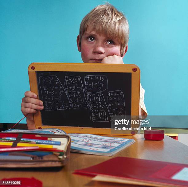 Germany Bavaria - school boy with slate - 1960s