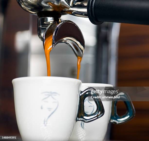 Coffee, preparing Espresso with an espresso dispenser