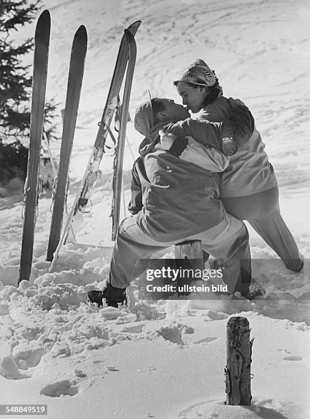 Germany Bavaria - couple on holiday in winter - 1950s