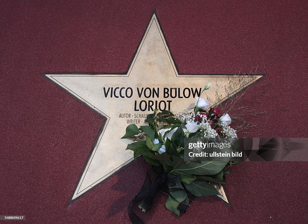 Loriot (aka Vicco von Buelow) - Humorist, Cartoonist, Germany - golden star at 'Boulevard of the Stars' near Potsdam Square in Berlin, Germany