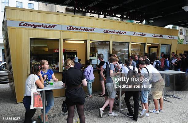 Germany Berlin Prenzlauer Berg - traditional snack bar Konnopke under the subway station Schoenhauser Allee -