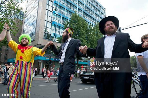 Germany Berlin Charlottenburg - Jewish parade at Lag BaOmer holiday on the Kurfuerstendamm -