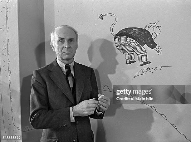 Loriot - Humorist, Cartoonist, Germany - at a East German television programme in East Berlin - 1977