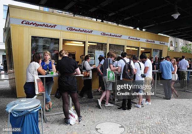 Germany Berlin Prenzlauer Berg - traditional snack bar Konnopke under the subway station Schoenhauser Allee -