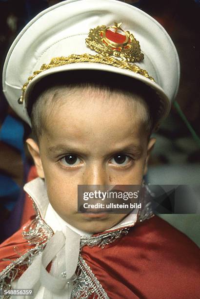 Germany North Rhine-Westphalia Essen - Turkish festival of circumcision in Essen-Frohnhausen; Turkish boy wearing uniform - 1982