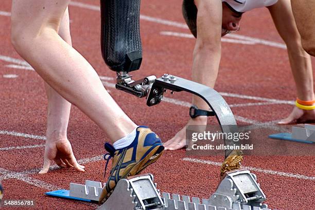 Germany Berlin - sports for the disabled, International German Athletic Sports Championship, runner with prosthesis