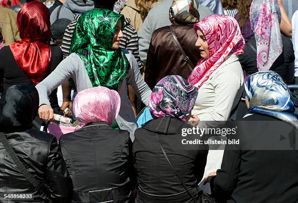 Germany Berlin - First May on the Mariannenplatz square, Turkish women are meeting -