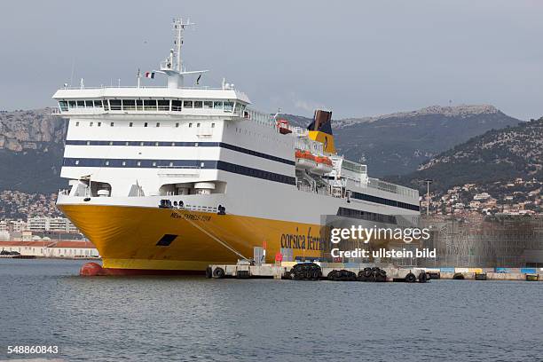 France Provence-Alpes-Cote-d'Azur Toulon - Ferry boat 'Corsica Ferries' in the harbour