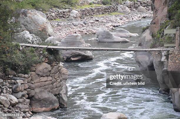 Peru - River Urubamba with bridge