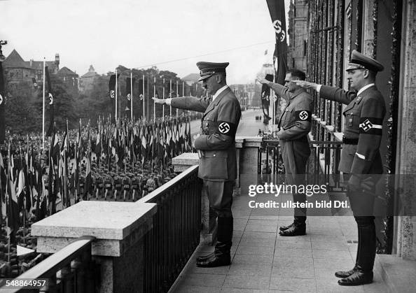Ww2 Hitler Rally Nuremberg Rally 1938 Adolf Hitler taking the salute of the Hitler ...