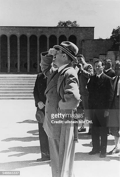 Hitler, Adolf - Politician, NSDAP, Germany *20.04.1889-+ - Nuremberg Rally 1935 Adolf Hitler - dressed in civil outfit - on a visit of the rally...