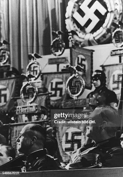 Political rally to celebrate the anniversary of the Machtergreifung at the Sportpalast in Berlin: field marshal generals Walther v. Brauchitsch,...