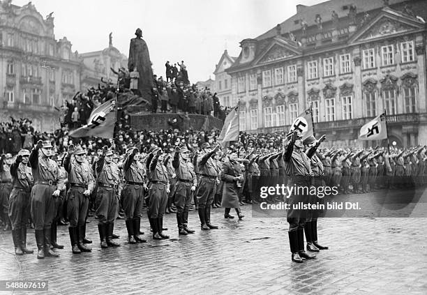 Swearing-in of SA-Standarte 52 on the Old Town Square in Prague, in the presence of SA Chief of Staff Viktor Lutze - - Photographer:...