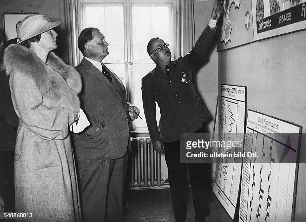 Goering, Hermann - Politician, NSDAP, Germany *12.01.1893-+ Goering and his wife Emmy visit the National Socialist Peoples Welfare Organistaion in...