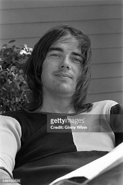 American composer, singer and songwriter Jimmy Webb poses for a photo in 1973 in Los Angeles, California. .