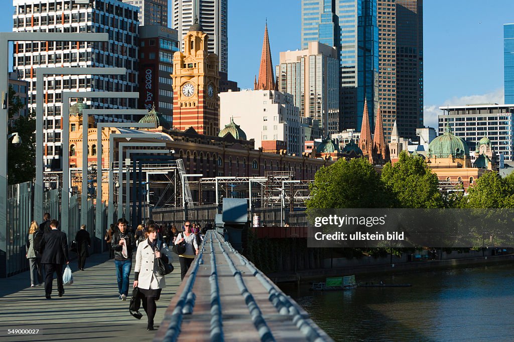 Sandridge Bridge crossing the Yarra River in Melbourne