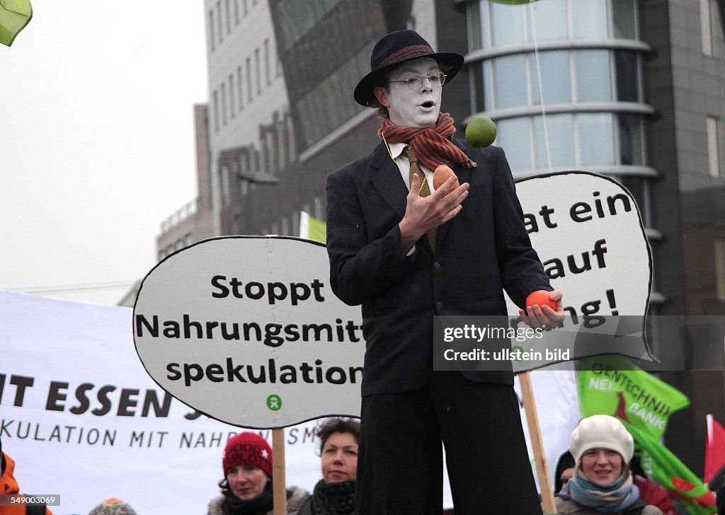 Berlin: Demonstration against agribusiness during the fair "Grüne Woche"