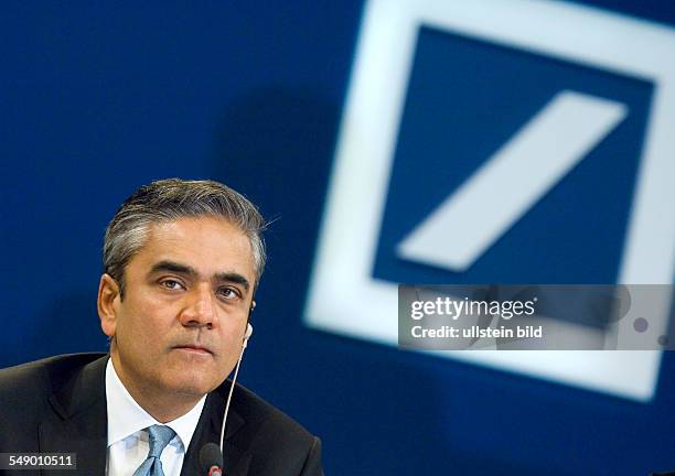 Frankfurt, Anshu JAIN, member of the Group Executive Committee of Deutsche Bank AG at press briefing on annual results in Frankfurt