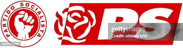 Logo of the Portuguese Socialist Party PS - Partido Socialista.