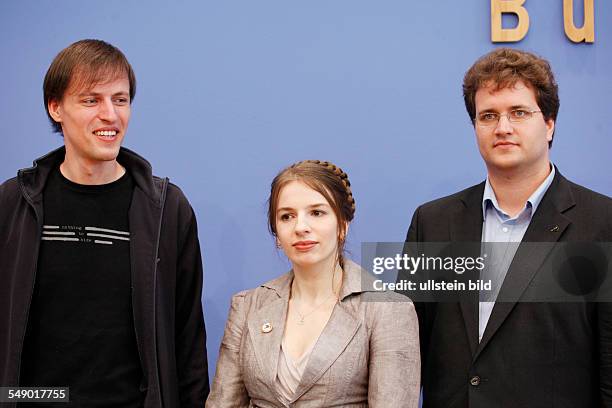 Andreas Baum, Marina Weisband und Sebastian Nerz von der Piratenpartei im Berliner Abgeordnetenhaus