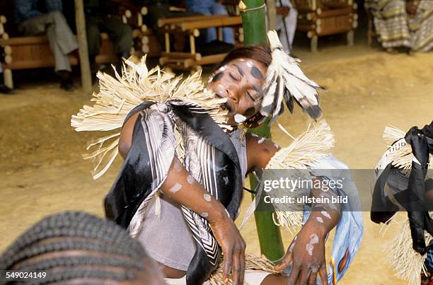 Cameroon: Bulu tribal dancers at a ceremony in Southwest Cameroon