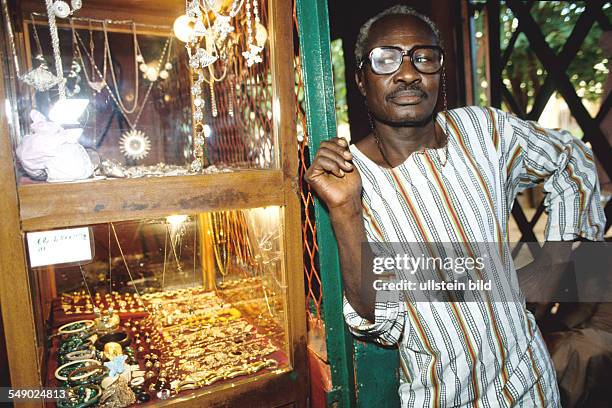 Muslim jewellery dealer in Bamako. -