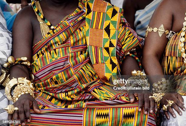 Ghana: Ashanti gold and ceremonial cloth. -