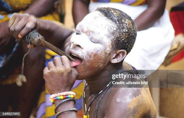 Cutting the tongue as a sign of power. -