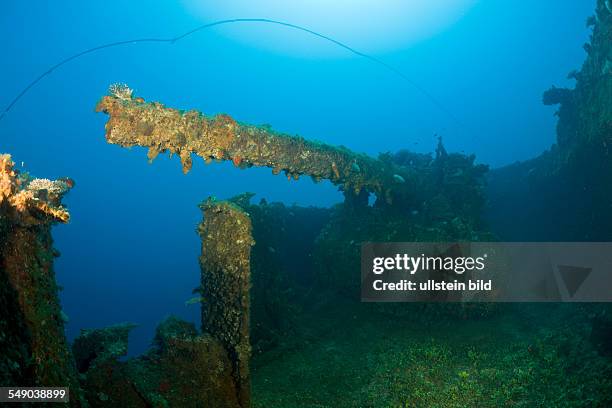 Inch Gun on Port Side of USS Saratoga, Marshall Islands, Bikini Atoll, Micronesia, Pacific Ocean