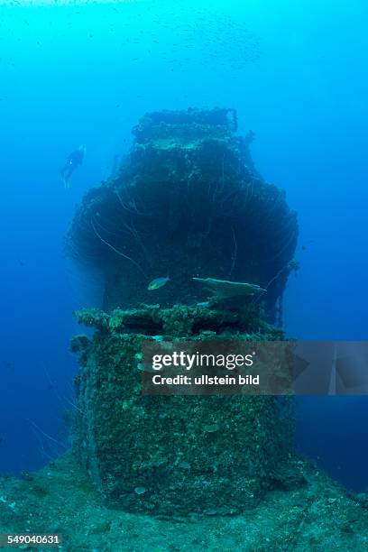 Bridge of USS Saratoga, Marshall Islands, Bikini Atoll, Micronesia, Pacific Ocean