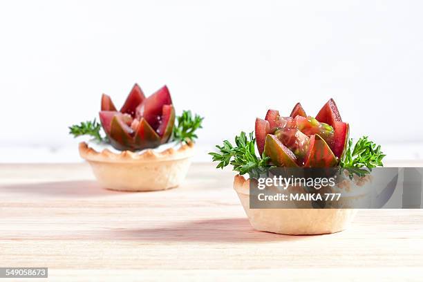 appetizer of cherry tomatoes with creme cheese - cheese spread ストックフォトと画像