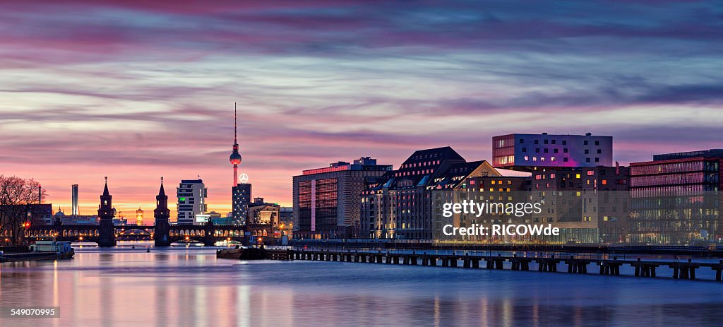 Berlin Skyline in a cloudy sunset