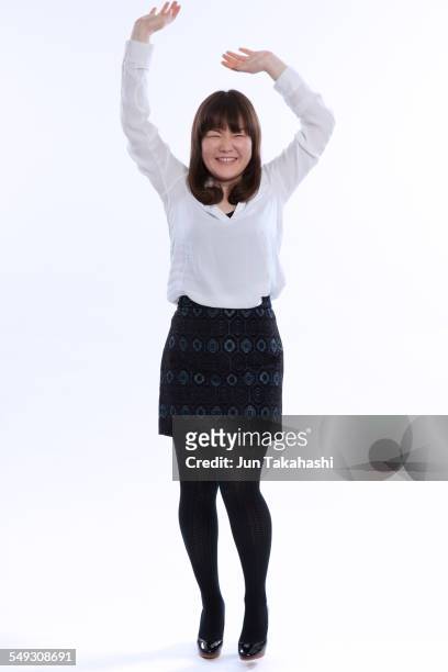 portrait of japanese woman - japanese short skirts stockfoto's en -beelden