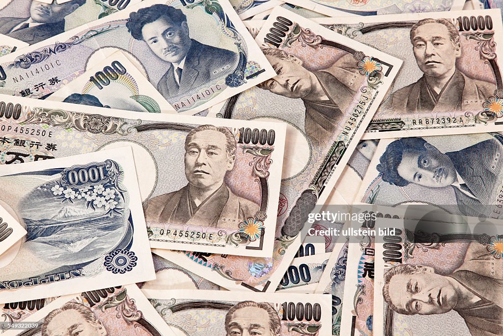 Viele japanische Geld Scheine der Yen Währung