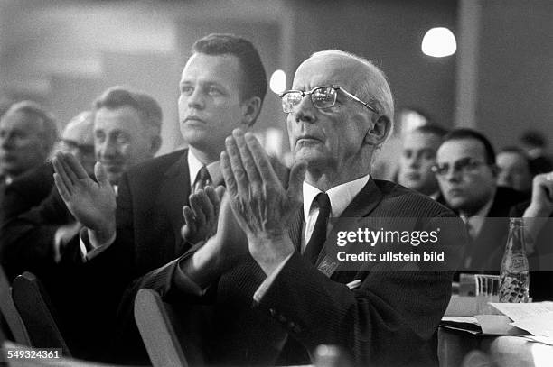 Germany, Hannover, party-convention of NPD, November 67, delegates applauding NPD leader von Thadden