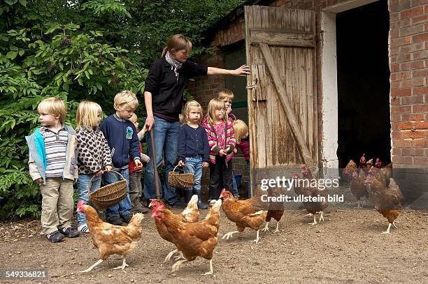 Bauernhof-Kindergarten Wilkenshoff in Hollenstedt Ochtmannsbruch. Bundesweit gibt es etwa zehn Kindergärten, die dauerhaft auf einem...