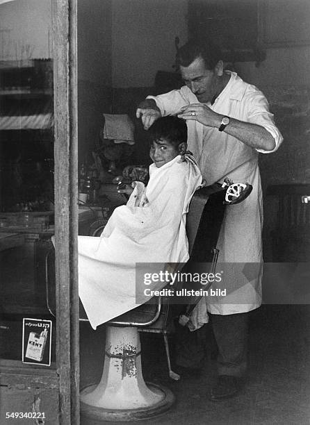 Child at a hairdresser