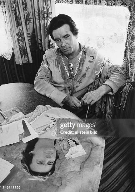 Germany, Elspe, actor Pierre Brice in the costume as Winnetou.