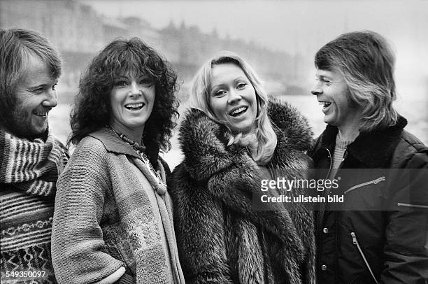 Pop Group 1978 in Stockholm: Agnetha Faeltskog, Anni-Frid Lyngstad, Benny Andersson and Björn Ulvaeus