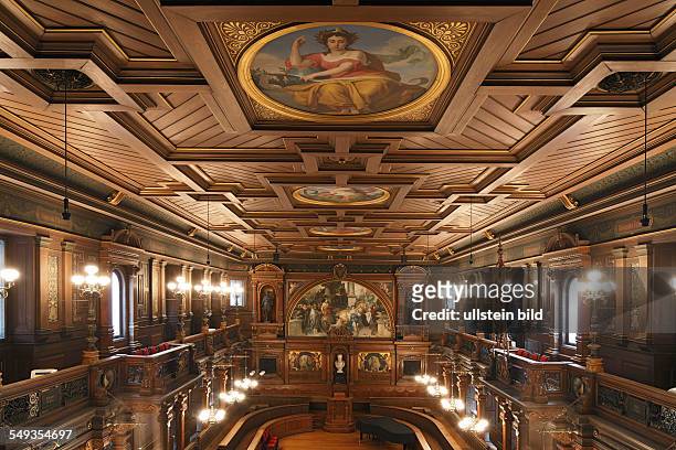University of Heidelberg, Ruprecht Karls University, Old University, Domus Wilhelmina, interior view, Alte Aula, Neo-Renaissance, representation...
