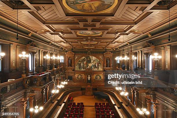 University of Heidelberg, Ruprecht Karls University, Old University, Domus Wilhelmina, interior view, Alte Aula, Neo-Renaissance, representation...