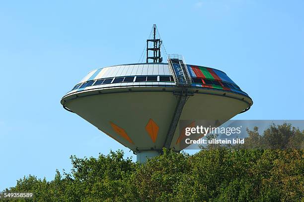 Leverkusen-Buerrig, water tower of the Energieversorgung Leverkusen, energy supply