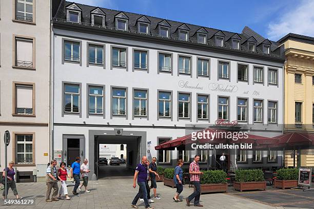 Koblenz, Deinhardplatz, Deinhard Square, head office of the Deinhard champagne producers, winery museum