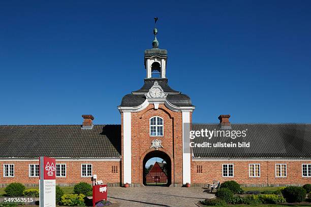 Schleswig-Holstein open-air museum, museum entrance, gatehouse, brick building, Late Romanesque style